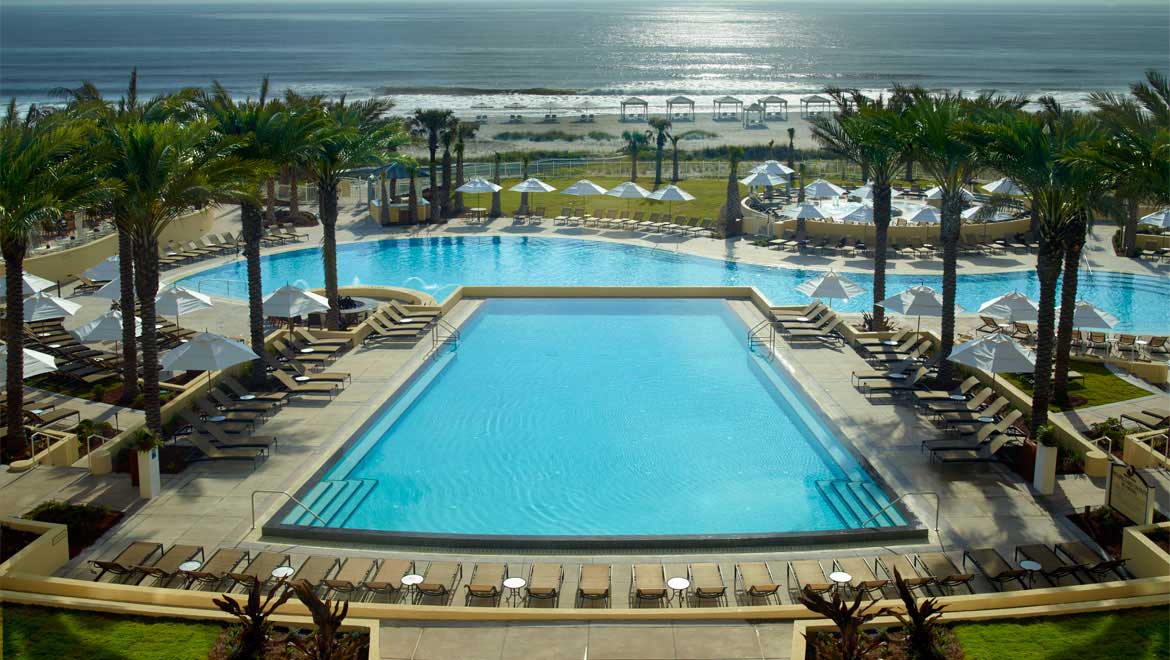 Resort pool overview at Amelia Island
