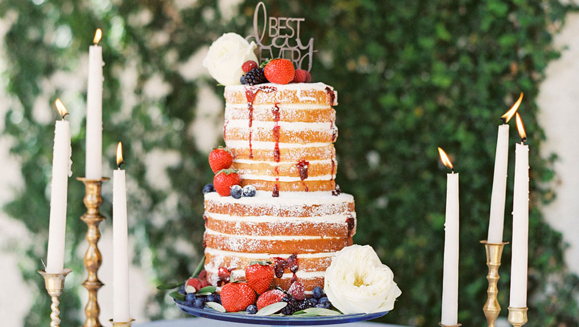 Inside out wedding cake